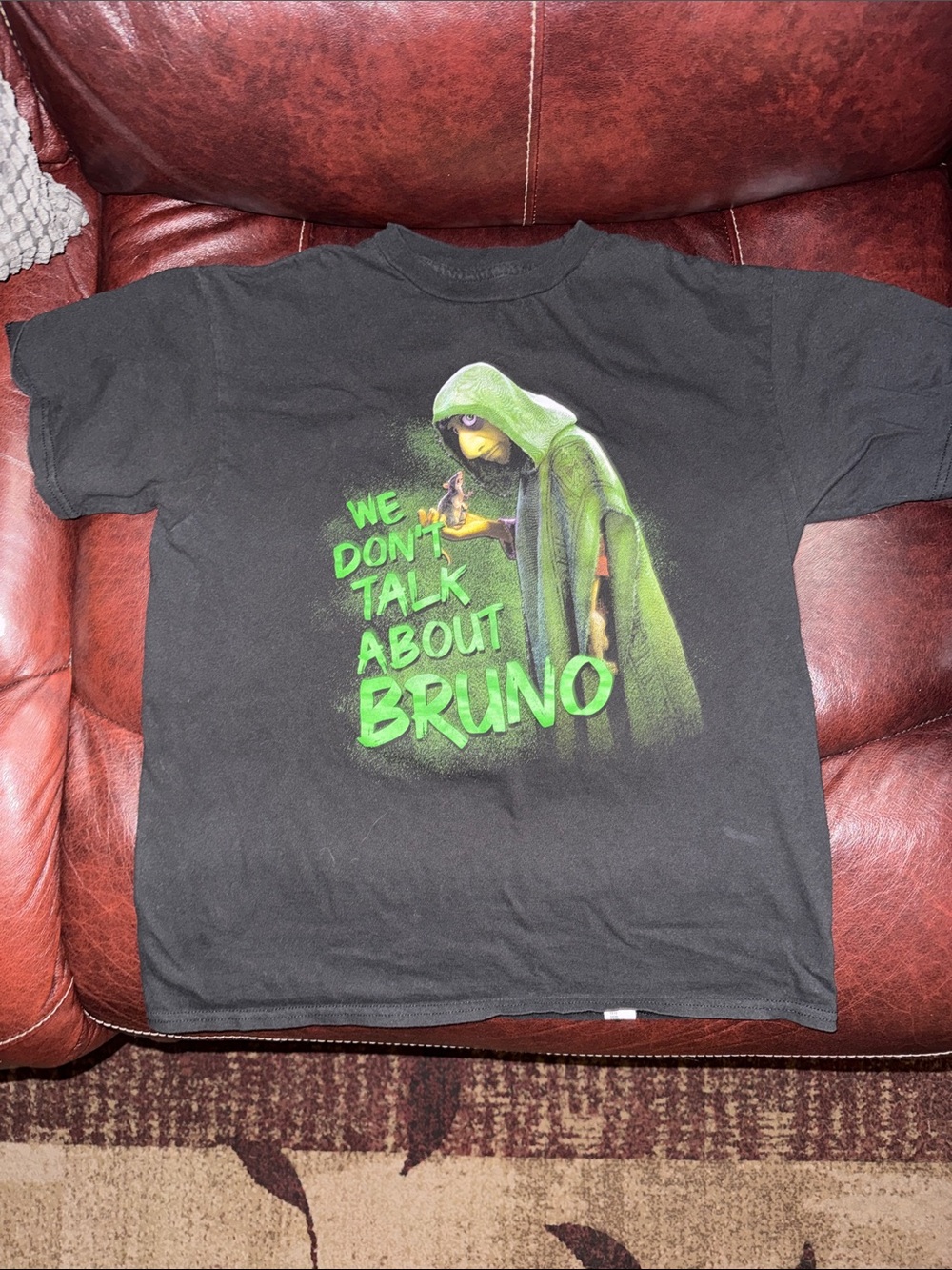 Kids Black Graphic Tee with Green 'Bruno' Hooded Character
